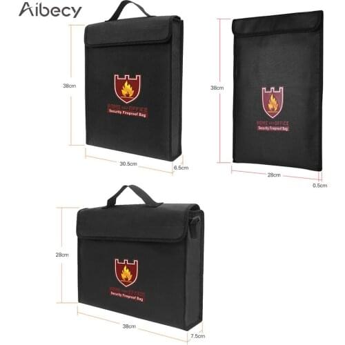 Fireproof Safety Bag Money Document File Bag Pouch Cash Bank Cards Passport Valuables Organizer Holder Safe Storage