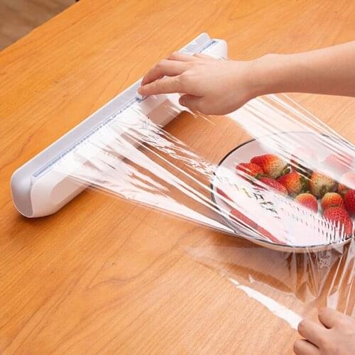 Cling Film Cutter Safety Sliding Knife Cut Tin Foil Oil Paper Tool Kitchen Accessories Gadgets Household Items