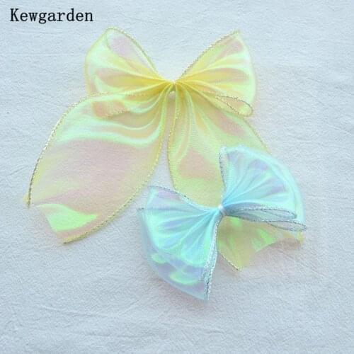 Kewgarden DIY Baby Girl Hair Bowknot Accessories 6cm Hemming Organza Ribbon Handmade Tape Packing Riband Wholesale 35 Meters