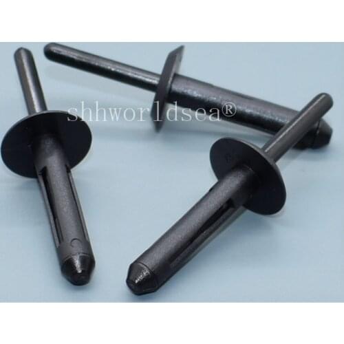 Shhworldsea 100pcs black nylon blind rivet for Chry:4370138,6503860 for Ford:N804675S plastic clip fasteners for car