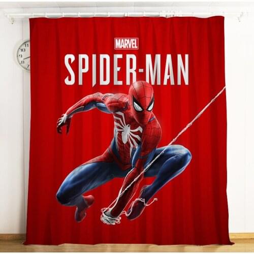 Disney Cartoon Marvel Spiderman Curtain Heroes Expedition Brushed Blackout Curtain custom boys gift