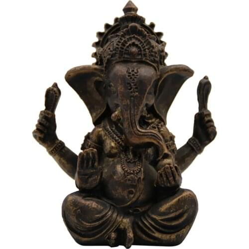Handmade Resin Ganesha Buddha Elephant Statue Sculpture Figurine Home Decor Ornaments
