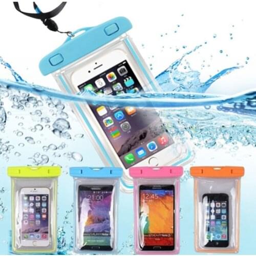 Luminous Waterproof Phone Pouch Diving Swimming Underwater Case Cover Water Sports Beach Pool Gadget Чехол для телефона