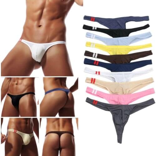 Men Ice Silk Boxer Briefs Bikini Bulge Pouch Thong T-back G-string Seamless Breathable Thin Underpants Bikini Slip Male Panties