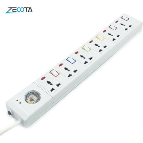 Power Strip Surge Protector 6 Way AC Universal Outlets EU/US/AU/UK Plug Sockets Lightning Individual Switch 3m Extention Cord
