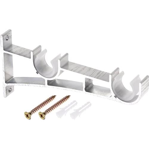 Uxcell Curtain Rod Bracket, 4pcs Fit for 1" Dia. Drapery Rod Aluminum Alloy Holder Brackets, 7.9" Long White with Screws