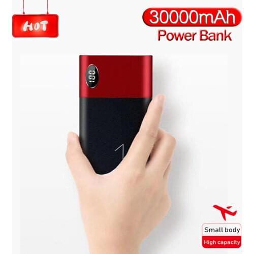 Powerbank 30000mAh portable charging Poverbank mobile phone external battery charger Powerbank 30000 mAh for Xiaomi Mi