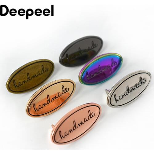 10pcs Deepeel 20X40mm Handmade Metal Bags Decorative Pin Buckle Labels Tag Handcraft Clasp Button DIY Hardware Accessories
