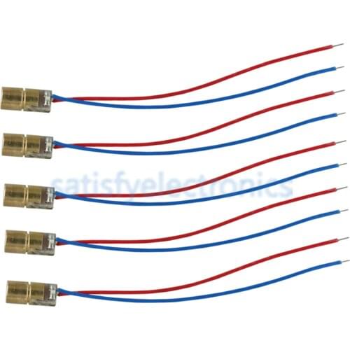 10pcs Laser Diodes 5mW 650 nm Diodo RED Dot Laser Diod Circuit 3V/5V 5mW 650nm Module Pointer Sight Copper Head