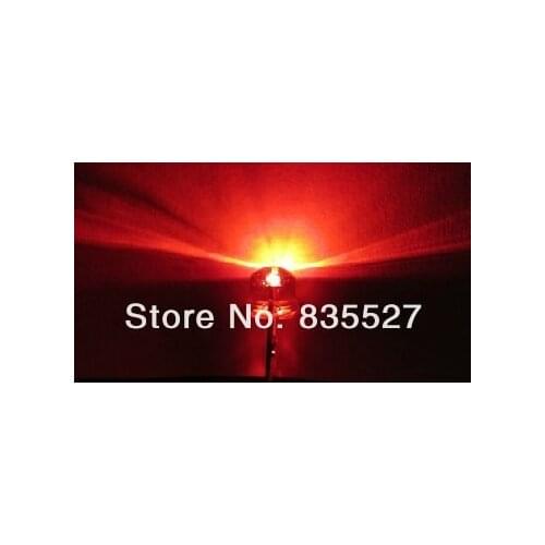 100PCS/LOT 5mm straw hat red line short legs bright red LED light-emitting diode
