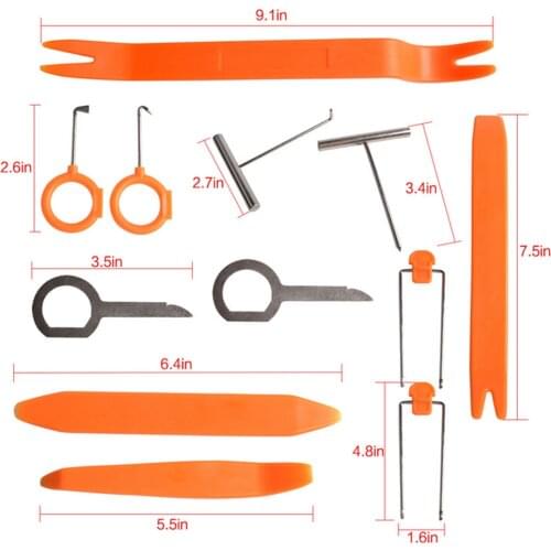 12pcs/set Auto Car Disassembly Install Navigator Pry Screw Cap Panel Removal Repair Kit Set Radio Door Trim Dash Remover Tools
