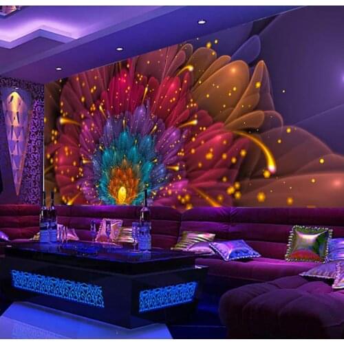 3D Wallpaper Mural Decor Photo Backdrop Cool nightclub bar KTV flower tooling wall Personality Wall Mural Wallpaper Painting