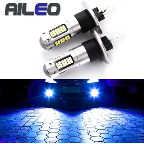 AILEO Car Fog lamp h1 led Car Lights bulb h1 4014 30-SMD Color 6000K white red 3000K yellow blue 1 year Warranty