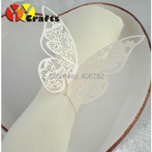Butterfly customizable paper wedding supply cheap napkin rings