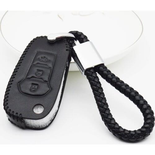 For Ford Fiesta Mk7 St Mondeo Mk3 Mk4 Focus Mk2 Mk3 Fusion C Max Genuine Leather Car Key Cover Case Key Ring Protection Bag