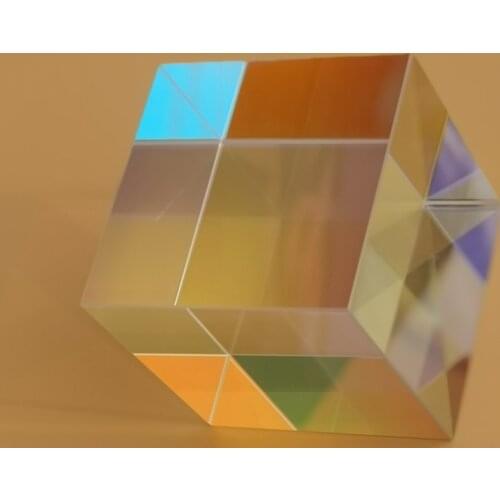 Color Glass Cube Prisms 10mm 6-sided Light Optical Student Spectral experiment Decoration Gift