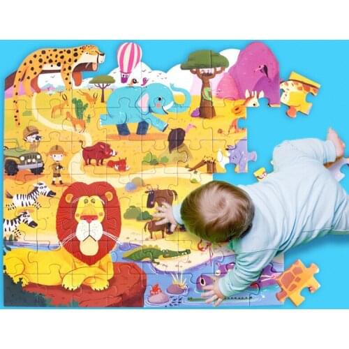 Childrens Large Paper Puzzle Wooden Paper Gift Box Jigsaw Puzzle Early Learning Puzzle Early Learning Animal Puzzle Kids Gift