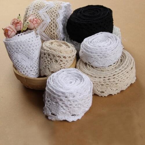 #142 Cotton Lace Trims Ribbons Fabric 10yards/lot DIY Sewing Apparel Accessories Crocheted Embroidered Lace Scrapbook Crafts