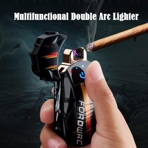 Metal Racing Car USB Rechargeable Plasma Lighter Gadgets For Men Cool Double Arc Electric Lighter Dropship Suppliers