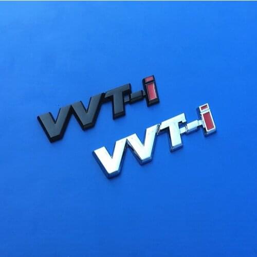 2 Pcs 3D Metal VVTi Logo Chrome Silver Strip Car Fender Sticker Side Emblem Badge for TOYOTA Camry COROLLA YARiS Ralink REIZ
