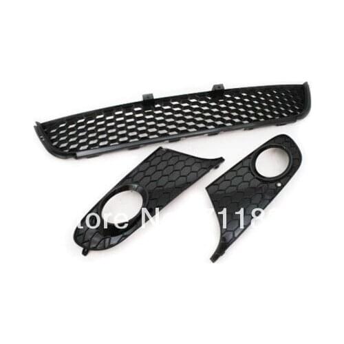 Sporty Honey Comb Lower Grille Set Piano Black Edition For VW Golf MK6