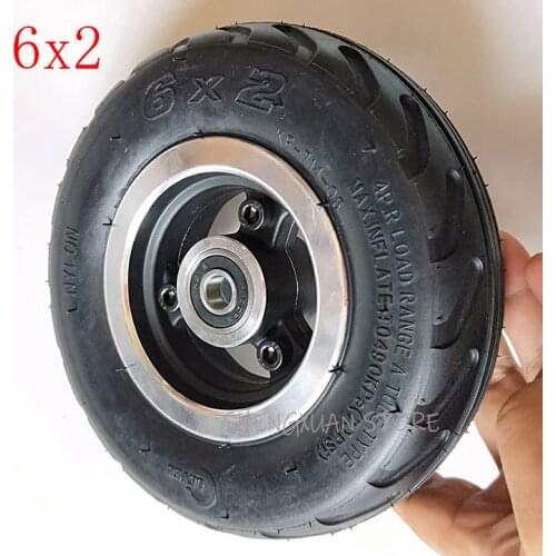6X2 Inflation Tire Wheel Use 6" Tire Alloy Hub 160mm Pneumatic Tyre Electric Scooter F0 Pneumatic Wheel Trolley Cart Air Wheel