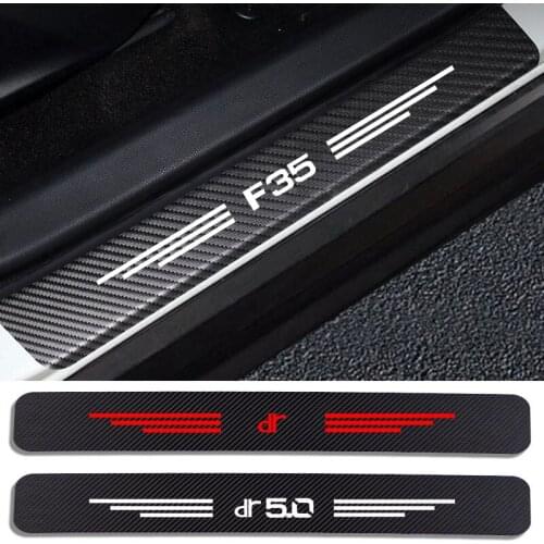 Carbon Fiber Car Door Sill Protector Sticker Decal For DR Motors DR Zero DR1 DR2 DR3 S2 DR5.0 DR F35 S1 DR5.0 Chery Accessories