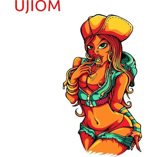 UJIOM Sexy GIRL WITH Lolipop Sticker Room Decor Wallpaper Switch Panel WallStickers Decals Home Bathroom Waterproof Decoration
