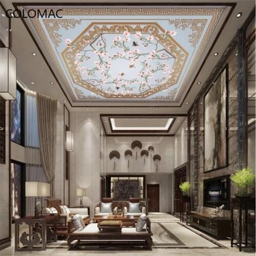 Colomac Custom 3d European Style Living Room Decor Wallpaper Blue Sky White Cloud Modern Mural Ceiling Stickers Drop Shopping