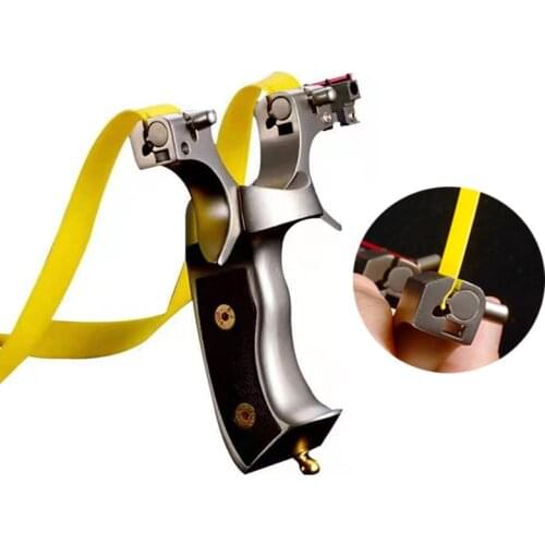 304 Stainless Steel Slingshot Camshaft High Precision Shooting Catapult with Flat Rubber Band Outdoor Competitive Slingshot