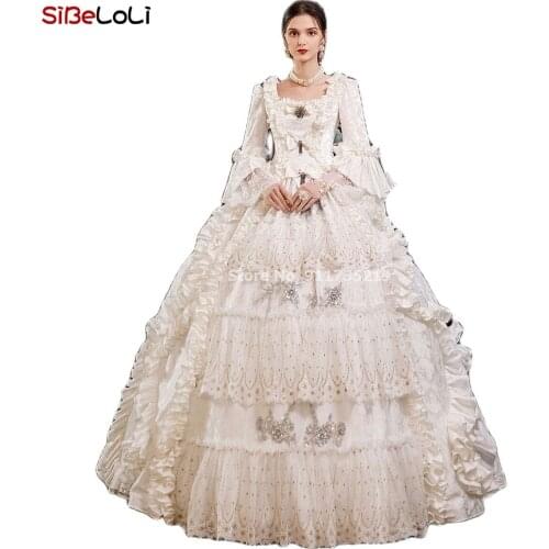 Deluxe Renaissance Fair Rococo Marie Antoinette Dress Modern Ball Gown Fantasy Princess Theater Costume