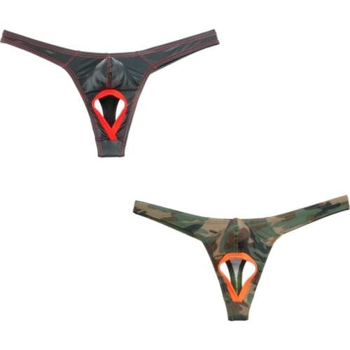 Balls Hole Sexy Mens G -Thongs Bikini G-Strings Male Thong Underwear Men Fashion Tangas Protruding Pouch T-Back Smooth