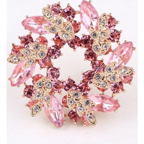 TODOX NEW Crystal Rhinestone Flower Brooch Pins Jewelry Women Bride Wedding Brooches for Scarf Dress Clothing Accessories