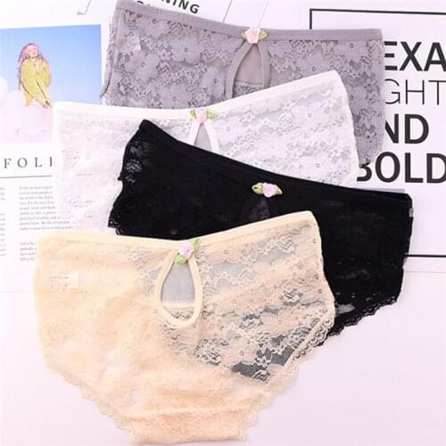 4Pcs/lot Panties Women Underwear Briefs Breathable Underpants Girls Soft Panty waist size girls briefs H008-4