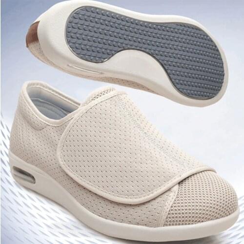 2020 Comfortable Walking Shoes for Women Hook-and-loop Design Mesh Upper Shoes with Non Slip Sole