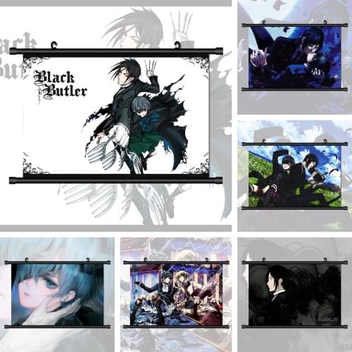 WTQ Black Butler Michaelis Sebastian Ciel Phantomhive Canvas Painting Anime Posters Wall Decor Wall Art Picture Home Decor