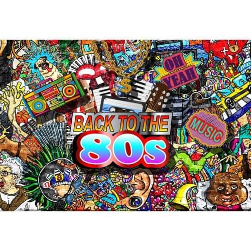 Back to 80s Comic photo backgrounds vinyl graffiti photography backdrop for photographer Studio accessories fotografia G-424