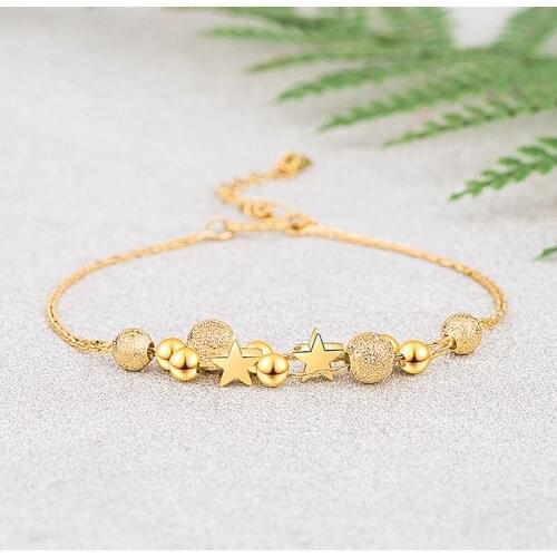 Newest Fresh Lovely Pentagram Stars Beads Strand Bracelets For Women Cute Creative Female Chain Bracelet Accessories Gifts