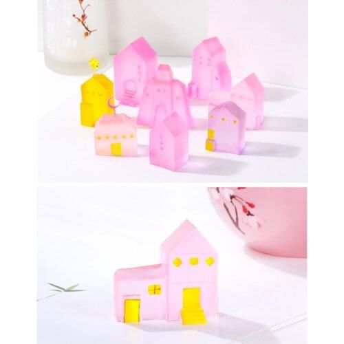 12 Pcs/Set Sky Clouds Small House Micro Landscape Decorations Epoxy Resin Mold