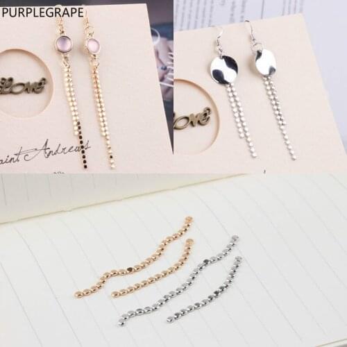 PURPLEGRAPE DIY Jewelry Accessories Copper Plated 18K Real Gold Color Simple Trendy Chain Earrings Earrings Pendant 2pcs