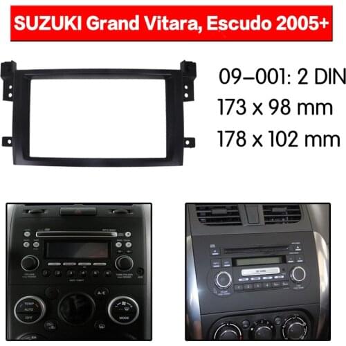 2Din Car Radio Fascia for 2005 2006 2007 2008-2017 Suzuki Grand Vitara DVD Panel Dash Kit Installation Frame Trim Bezel two din
