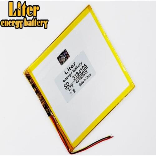 3 wire 3194105 3.7V 4300MAH Polymer rechargeable batteries Tablet battery 3095105 V820W 16G 32G v80 DVD