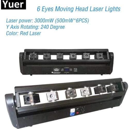 6 Eyes Moving Head Laser Lights Dj Moving Head Sound Party Equipment disco ball Laser Stage Light Projector Bar Family Light
