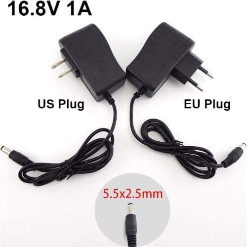 AC 100-240V DC 16.8V 1A 1000MA Charger Power Supply Adapter for 18650 Lithium Battery DC Plug 5.5*2.5mm