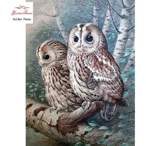 Diamond Painting Full Square 5D Diy Daimond Embroidery Diamant Mosaic Sale Displasy Broderie Diamant forest two owls 01