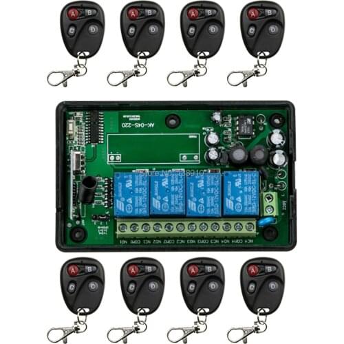 85v~250V 110V 220V 230V 4CH RF Wireless Remote Control Light Switch Security System Garage Doors, Electric Doors