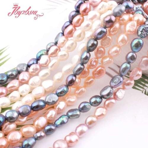 7-8mm Natural Freshwater Pearl Beads Freeform Stone Beads For Jewelry Making DIY Necklace Bracelat Loose Strand15" Free Shipping