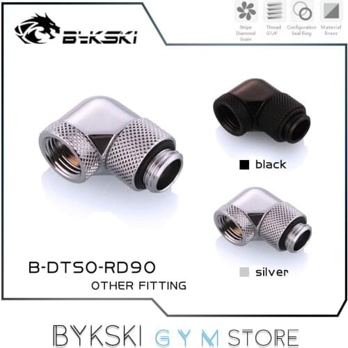 Bykski 90 D Double Rotataing Elbow Fitting Angled Series, 360 D Rotatable Conenctor, G1/4'' M-F 2 Colors, B-DTSO-RD90