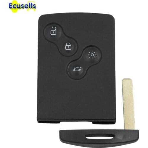 Remote Smart Card Key Case fob For Renault Laguna Koleos Clio 4 Megane Scenic Captur Fluence 4 Button Key Shell