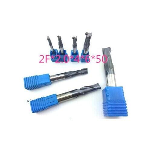 Cnc cutter tool TAPC tungsten alloy milling cutter HRC50 2F*2.0*4*6*50